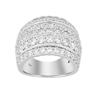 14K WHITE GOLD 4CT ROUND DIAMOND LADIES RING