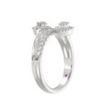 14K WHITE GOLD 5/8CT ROUND DIAMOND LADIES FASHION RING - Image 3