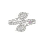 14K WHITE GOLD 5/8CT ROUND DIAMOND LADIES FASHION RING - Image 4