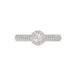 14K WHITE GOLD 5/8CT ROUND DIAMOND LADIES RING(CENTER STONE ROUND DIAMOND 1/4CT) - Image 6