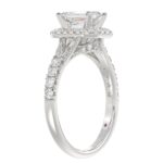 14K WHITE GOLD 5/8CT ROUND/PRINCESS DIAMOND LADIES RING(CENTER STONE MOUNT EMERALD DIAMOND 1CT) - Image 2