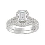 14K WHITE GOLD 5/8CT ROUND/PRINCESS DIAMOND LADIES RING(CENTER STONE MOUNT EMERALD DIAMOND 1CT) - Image 3