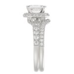14K WHITE GOLD 5/8CT ROUND/PRINCESS DIAMOND LADIES RING(CENTER STONE MOUNT EMERALD DIAMOND 1CT) - Image 5