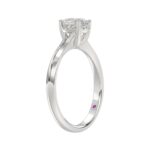 14K WHITE GOLD 7/8CT ROUND/OVAL DIAMOND LADIES RING(CENTER STONE OVAL DIAMOND 3/4CT) - Image 2