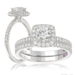 14K WHITE GOLD1 1/3CT ROUND DIAMOND LADIES BRIDAL SET(CENTER STONE ROUND DIAMOND 3/4CT)