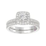14K WHITE GOLD1 1/3CT ROUND DIAMOND LADIES BRIDAL SET(CENTER STONE ROUND DIAMOND 3/4CT) - Image 2