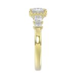 14K YELLOW GOLD 1 1/2CT ROUND/PRINCESS DIAMOND LADIES RING( CENTER STONE PRINCESS DIAMOND 3/4 CT) - Image 5