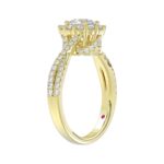 14K YELLOW GOLD 1 1/3CT ROUND DIAMOND LADIES RING(CENTER STONE ROUND DIAMOND 3/4CT) - Image 2