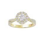 14K YELLOW GOLD 1 1/3CT ROUND DIAMOND LADIES RING(CENTER STONE ROUND DIAMOND 3/4CT) - Image 3