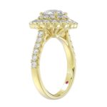 14K YELLOW GOLD 1 1/4CT ROUND DIAMOND LADIES FASHION RING(CENTER STONE ROUND DIAMOND 1/2CT) - Image 2