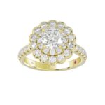 14K YELLOW GOLD 1 1/4CT ROUND DIAMOND LADIES FASHION RING(CENTER STONE ROUND DIAMOND 1/2CT) - Image 3