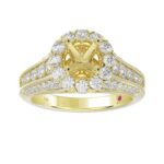 14K YELLOW GOLD 1 1/4CT ROUND DIAMOND LADIES SEMI MOUNT RING(CENTER STONE MOUNT ROUND DIAMOND 1CT - Image 2