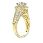 14K YELLOW GOLD 1 1/4CT ROUND DIAMOND LADIES SEMI MOUNT RING(CENTER STONE MOUNT ROUND DIAMOND 1CT - Image 3