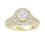14K YELLOW GOLD 1 1/4CT ROUND DIAMOND LADIES SEMI MOUNT RING(CENTER STONE MOUNT ROUND DIAMOND 1CT - Image 4