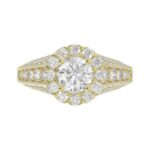 14K YELLOW GOLD 1 1/4CT ROUND DIAMOND LADIES SEMI MOUNT RING(CENTER STONE MOUNT ROUND DIAMOND 1CT - Image 7