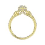 14K YELLOW GOLD 1 1/4CT ROUND/MARQUISE DIAMOND LADIES RING(CENTER STONE MARQUISE DIAMOND 3/4CT) - Image 3