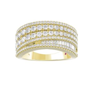 14K YELLOW GOLD 1 3/4CT ROUND/BAGUETTE DIAMOND LADIES BAND