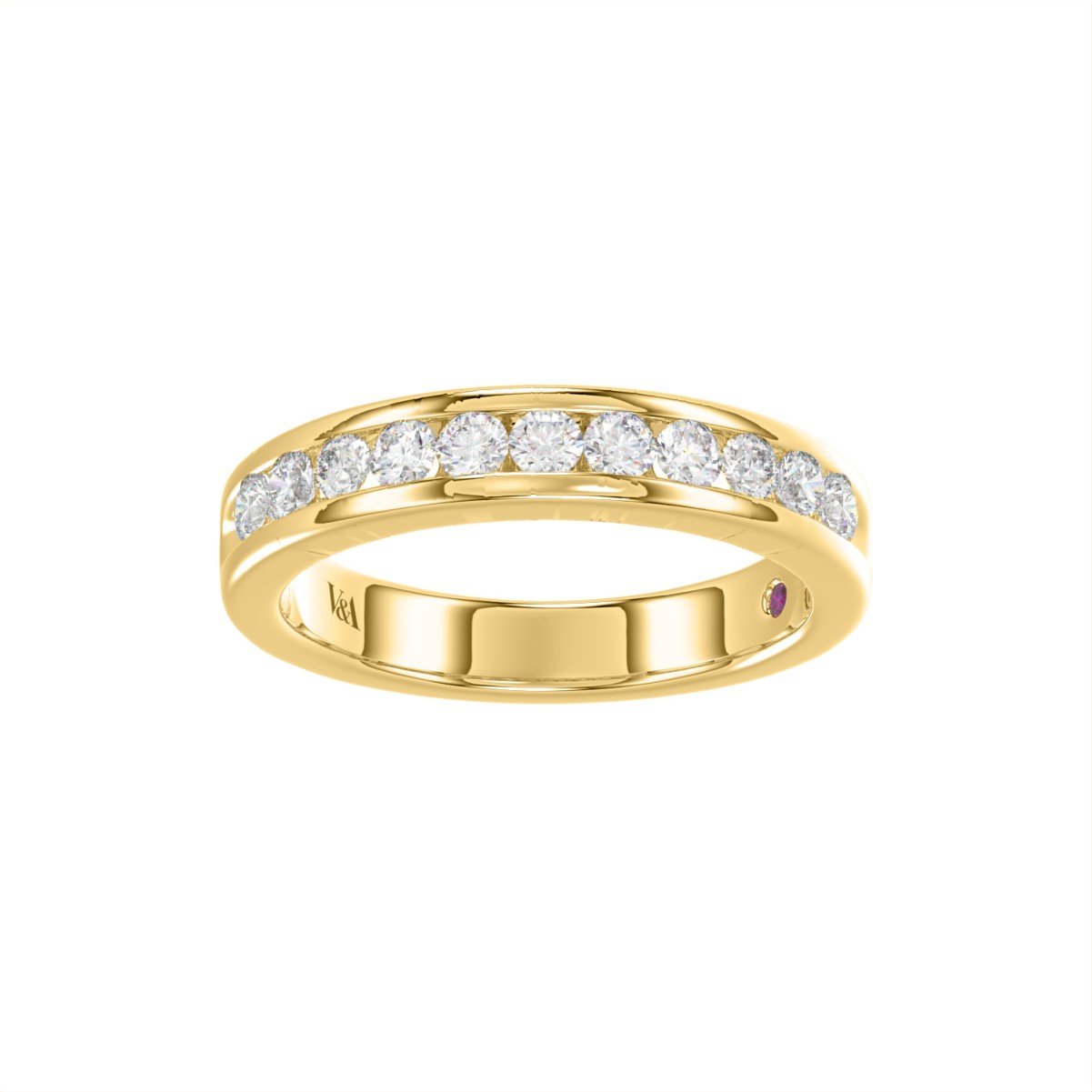 19176127_VA16151Y-1201x1201.jpg 14K YELLOW GOLD 1/2CT ROUND DIAMOND LADIES BAND - Image 1
