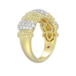 14K YELLOW GOLD 1/2CT ROUND DIAMOND LADIES BAND - Image 3