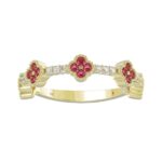 14K YELLOW GOLD 1/2CT ROUND DIAMOND LADIES BAND (RUBY DIAMOND 1/3CT)