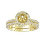 14K YELLOW GOLD 1/2CT ROUND DIAMOND LADIES BRIDAL SET(CENTER STONE MOUNT ROUND DIAMOND 1CT) - Image 2