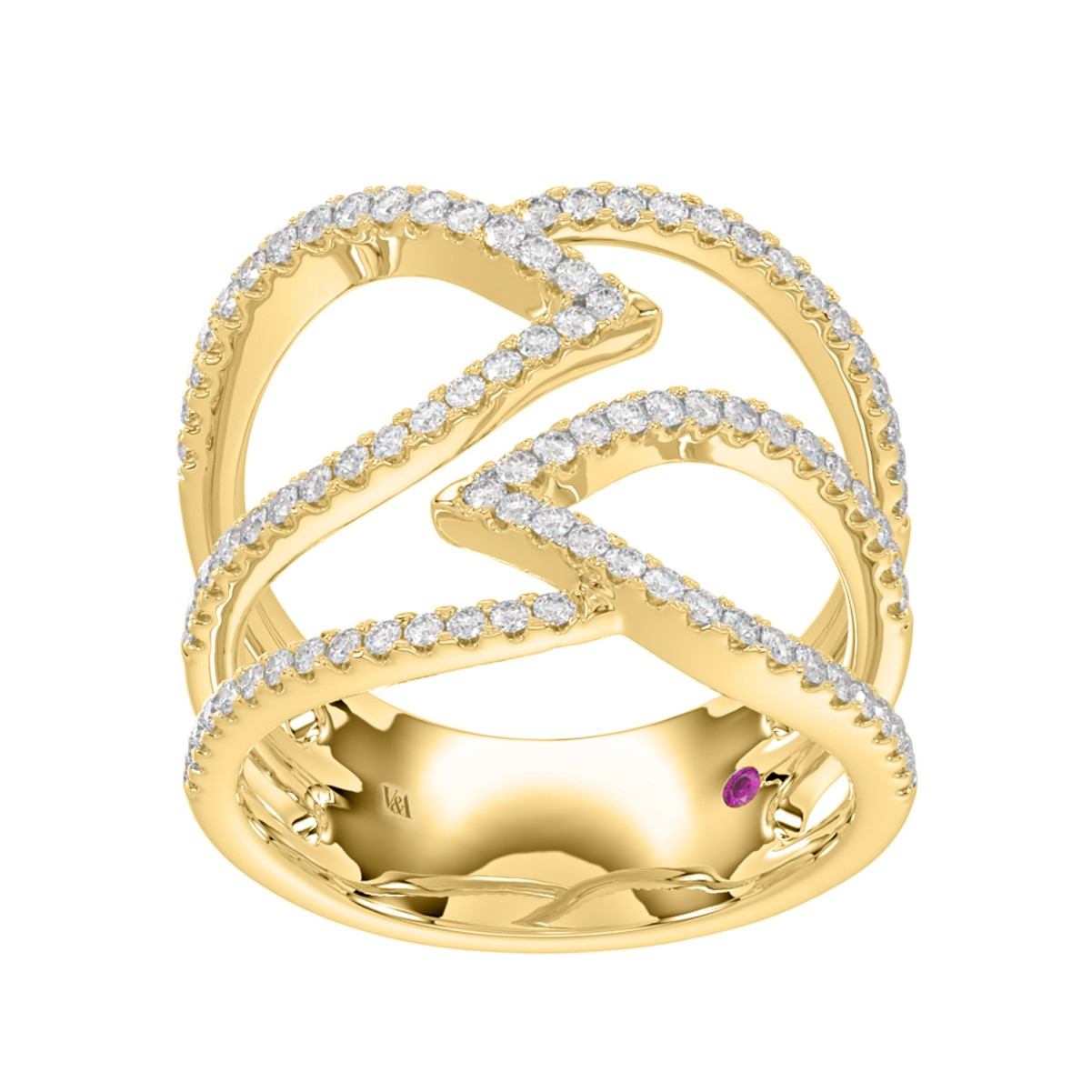 19176138_VA13808Y-1201x1201.jpg 14K YELLOW GOLD 1/2CT ROUND DIAMOND LADIES RING - Image 1