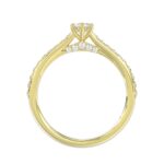 14K YELLOW GOLD 1/2CT ROUND DIAMOND LADIES RING( CENTER STONE ROUND DIAMOND 1/4CT) - Image 4