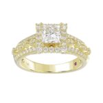 14K YELLOW GOLD 1/2CT ROUND DIAMOND LADIES RING(CENTER STONE MOUNT PRINCESS DIAMOND 1CT) - Image 3