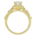 14K YELLOW GOLD 1/2CT ROUND DIAMOND LADIES RING(CENTER STONE MOUNT PRINCESS DIAMOND 1CT) - Image 4
