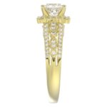 14K YELLOW GOLD 1/2CT ROUND DIAMOND LADIES RING(CENTER STONE MOUNT PRINCESS DIAMOND 1CT) - Image 5