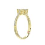 14K YELLOW GOLD 1/2CT ROUND DIAMOND LADIES RING(CENTER STONE ROUND DIAMOND 1/4CT) - Image 4