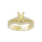 14K YELLOW GOLD 1/2CT ROUND DIAMOND LADIES SEMI MOUNT BRIDAL SET(CENTER STONE MOUNT EMERALD DIAMOND 1CT) - Image 2