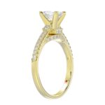 14K YELLOW GOLD 1/2CT ROUND DIAMOND LADIES SEMI MOUNT BRIDAL SET(CENTER STONE MOUNT EMERALD DIAMOND 1CT) - Image 3