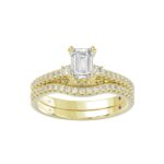 14K YELLOW GOLD 1/2CT ROUND DIAMOND LADIES SEMI MOUNT BRIDAL SET(CENTER STONE MOUNT EMERALD DIAMOND 1CT) - Image 4