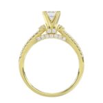 14K YELLOW GOLD 1/2CT ROUND DIAMOND LADIES SEMI MOUNT BRIDAL SET(CENTER STONE MOUNT EMERALD DIAMOND 1CT) - Image 5