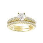 14K YELLOW GOLD 1/2CT ROUND DIAMOND LADIES SEMI MOUNT BRIDAL SET(CENTER STONE MOUNT ROUND DIAMOND 1CT) - Image 4