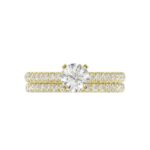 14K YELLOW GOLD 1/2CT ROUND DIAMOND LADIES SEMI MOUNT BRIDAL SET(CENTER STONE MOUNT ROUND DIAMOND 1CT) - Image 7