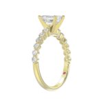 14K YELLOW GOLD 1/2CT ROUND DIAMOND LADIES SEMI MOUNT RING(CENTER STONE MOUNT EMERALD DIAMOND 1CT) - Image 3