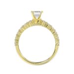 14K YELLOW GOLD 1/2CT ROUND DIAMOND LADIES SEMI MOUNT RING(CENTER STONE MOUNT EMERALD DIAMOND 1CT) - Image 4