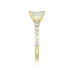 14K YELLOW GOLD 1/2CT ROUND DIAMOND LADIES SEMI MOUNT RING(CENTER STONE MOUNT EMERALD DIAMOND 1CT) - Image 5