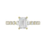 14K YELLOW GOLD 1/2CT ROUND DIAMOND LADIES SEMI MOUNT RING(CENTER STONE MOUNT EMERALD DIAMOND 1CT) - Image 6