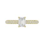 14K YELLOW GOLD 1/2CT ROUND DIAMOND LADIES SEMI MOUNT RING(CENTER STONE MOUNT EMERALD DIAMOND 1CT) - Image 7