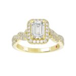14K YELLOW GOLD 1/2CT ROUND DIAMOND LADIES SEMI MOUNT RING(CENTER STONE MOUNT EMERALD DIAMOND 1CT) - Image 4