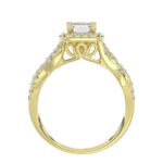 14K YELLOW GOLD 1/2CT ROUND DIAMOND LADIES SEMI MOUNT RING(CENTER STONE MOUNT EMERALD DIAMOND 1CT) - Image 5