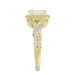 14K YELLOW GOLD 1/2CT ROUND DIAMOND LADIES SEMI MOUNT RING(CENTER STONE MOUNT EMERALD DIAMOND 1CT) - Image 6