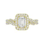 14K YELLOW GOLD 1/2CT ROUND DIAMOND LADIES SEMI MOUNT RING(CENTER STONE MOUNT EMERALD DIAMOND 1CT) - Image 7
