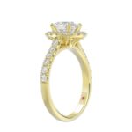 14K YELLOW GOLD 1/2CT ROUND DIAMOND LADIES SEMI MOUNT RING(CENTER STONE MOUNT OVAL DIAMOND 1CT) - Image 2