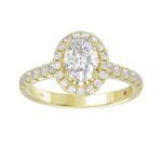 14K YELLOW GOLD 1/2CT ROUND DIAMOND LADIES SEMI MOUNT RING(CENTER STONE MOUNT OVAL DIAMOND 1CT) - Image 3