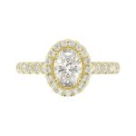 14K YELLOW GOLD 1/2CT ROUND DIAMOND LADIES SEMI MOUNT RING(CENTER STONE MOUNT OVAL DIAMOND 1CT) - Image 6