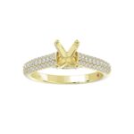 14K YELLOW GOLD 1/2CT ROUND DIAMOND LADIES SEMI MOUNT RING(CENTER STONE MOUNT OVAL DIAMOND 1CT) - Image 2